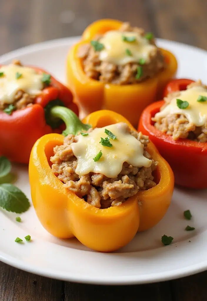30 Ground Chicken and Rice Recipes That Are Protein-Packed & Easy - 5. Ground Chicken and Rice Stuffed Peppers