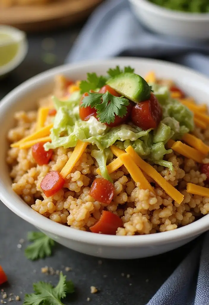 30 Ground Chicken and Rice Recipes That Are Protein-Packed & Easy - 7. Ground Chicken Taco Rice