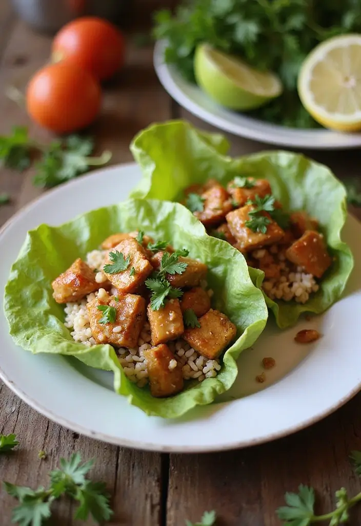 30 Honey Garlic Chicken and Rice Recipes That Are Simple & Addictive 16 30 Honey Garlic Chicken and Rice Recipes That Are Simple & Addictive - 15. Honey Garlic Chicken and Rice Lettuce Wraps
