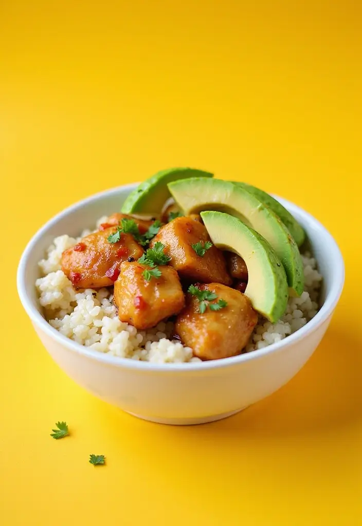 30 Honey Garlic Chicken and Rice Recipes That Are Simple & Addictive 18 30 Honey Garlic Chicken and Rice Recipes That Are Simple & Addictive - 17. Honey Garlic Chicken and Rice Bowls with Avocado