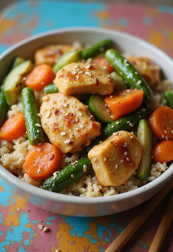 30 Honey Garlic Chicken and Rice Recipes That Are Simple & Addictive 23 30 Honey Garlic Chicken and Rice Recipes That Are Simple & Addictive - 22. Honey Garlic Chicken and Rice with Seasonal Vegetables