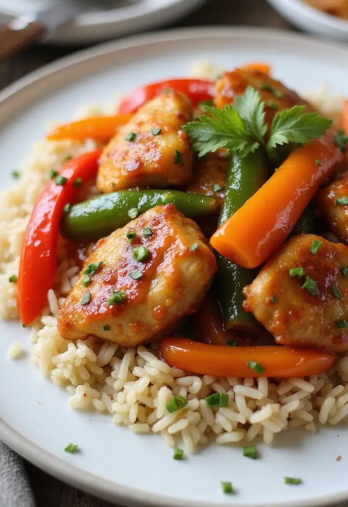 30 Honey Garlic Chicken and Rice Recipes That Are Simple & Addictive 26 30 Honey Garlic Chicken and Rice Recipes That Are Simple & Addictive - 25. Honey Garlic Chicken and Rice with Bell Pepper