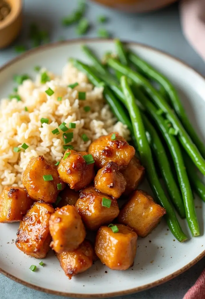 30 Honey Garlic Chicken and Rice Recipes That Are Simple & Addictive 29 30 Honey Garlic Chicken and Rice Recipes That Are Simple & Addictive - 28. Honey Garlic Chicken and Rice with Green Beans