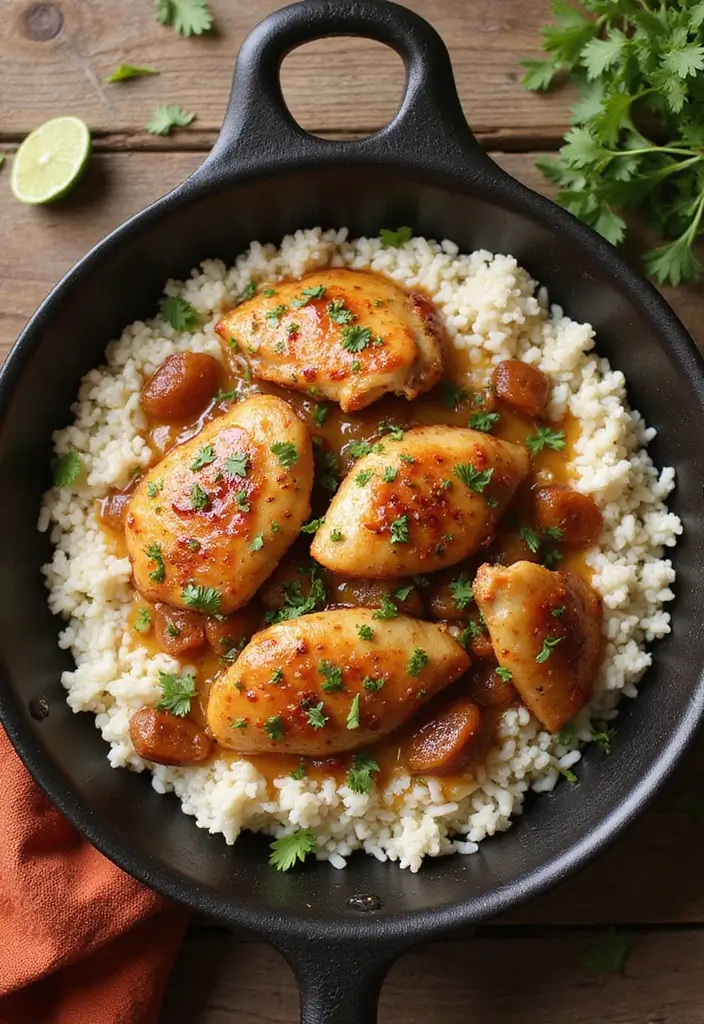30 Honey Garlic Chicken and Rice Recipes That Are Simple & Addictive 8 30 Honey Garlic Chicken and Rice Recipes That Are Simple & Addictive - 7. Honey Garlic Chicken Skillet with Rice