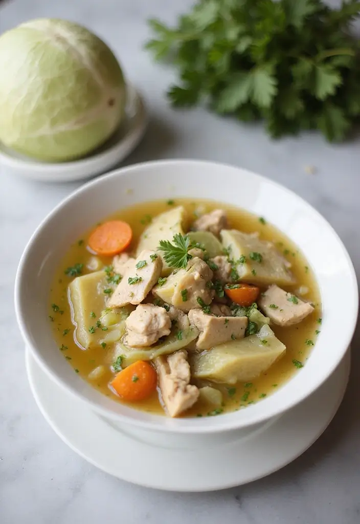 30 Soup with Rotisserie Chicken Recipes That Feel Cozy & Nourishing 29 30 Soup with Rotisserie Chicken Recipes That Feel Cozy & Nourishing - 28. Chicken and Cabbage Soup