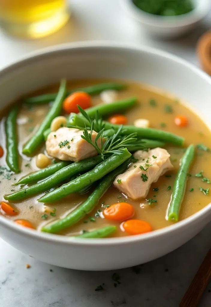 30 Soup with Rotisserie Chicken Recipes That Feel Cozy & Nourishing 30 30 Soup with Rotisserie Chicken Recipes That Feel Cozy & Nourishing - 29. Chicken and Green Bean Soup