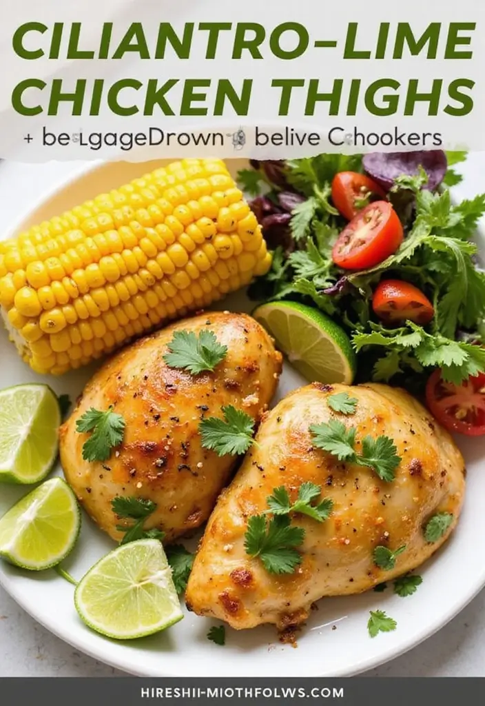 28 Oven Baked Chicken Thighs Recipes That Stay Moist & Flavorful - 17. Cilantro-Lime Chicken Thighs