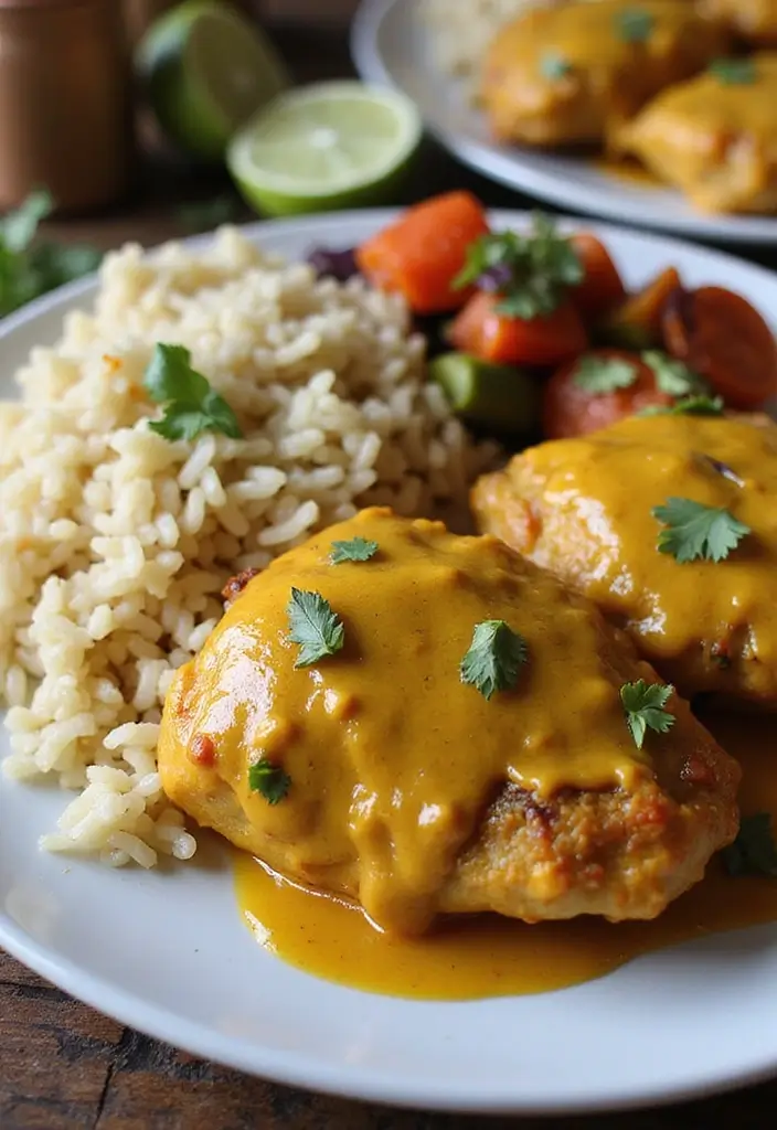 28 Oven Baked Chicken Thighs Recipes That Stay Moist & Flavorful - 18. Curry Honey Mustard Chicken Thighs