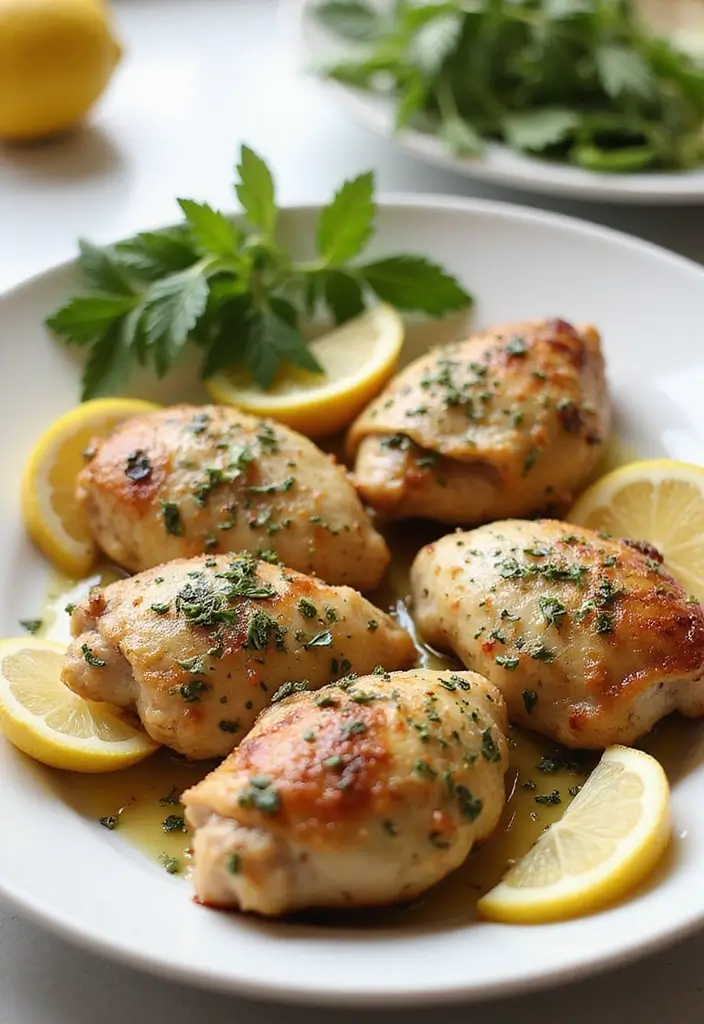 28 Oven Baked Chicken Thighs Recipes That Stay Moist & Flavorful - 2. Lemon Herb Roasted Chicken Thighs
