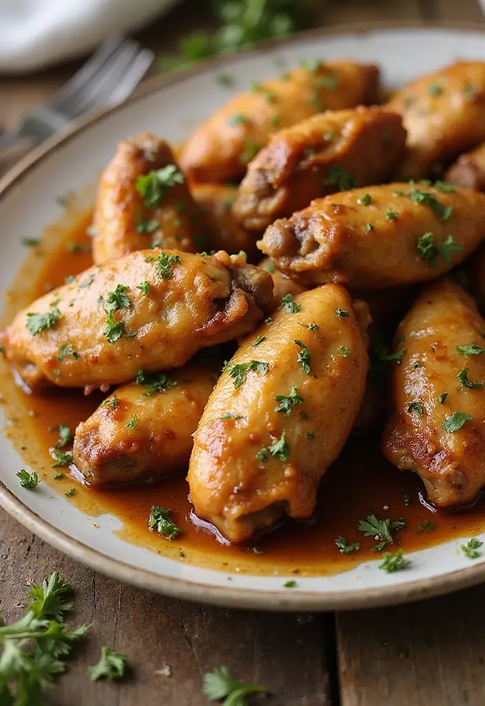 30 Whole Chicken Wings in the Oven Recipes That Are Crispy & Easy - 30. Garlic and Herb Butter Wings
