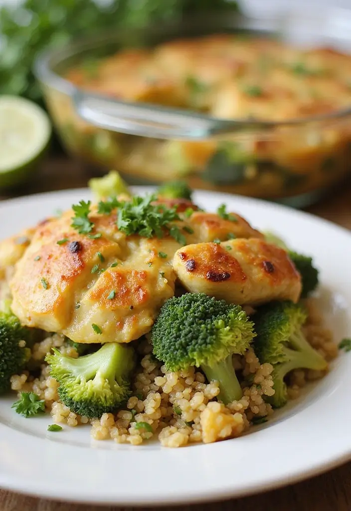27 Broccoli and Chicken Casserole Recipes That Feel Like Home - 2. Healthy Quinoa Broccoli Chicken Bake