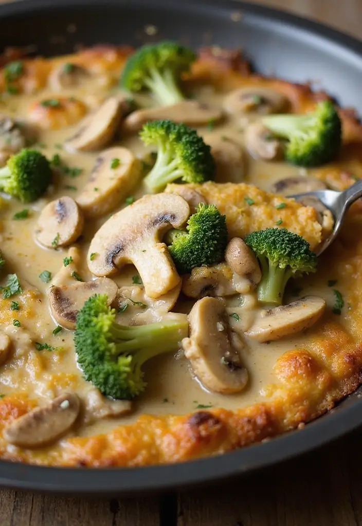 27 Broccoli and Chicken Casserole Recipes That Feel Like Home - 5. Creamy Garlic Mushroom Broccoli Chicken Casserole