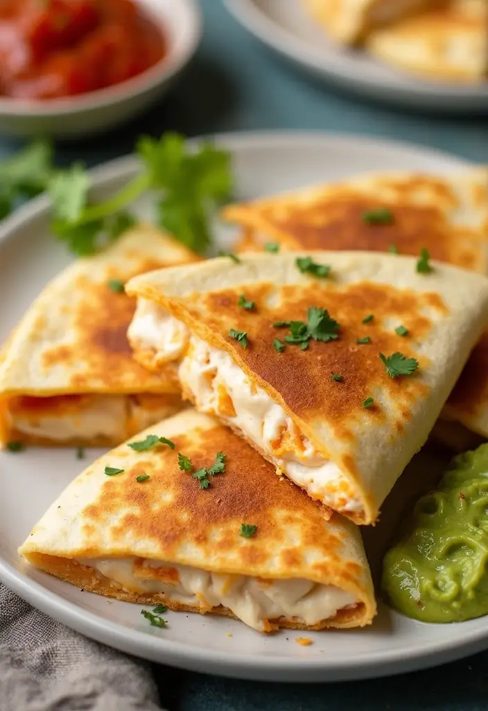 27 Hidden Valley Ranch Chicken Recipes That Are Creamy & Easy - 6. Creamy Ranch Chicken Quesadillas