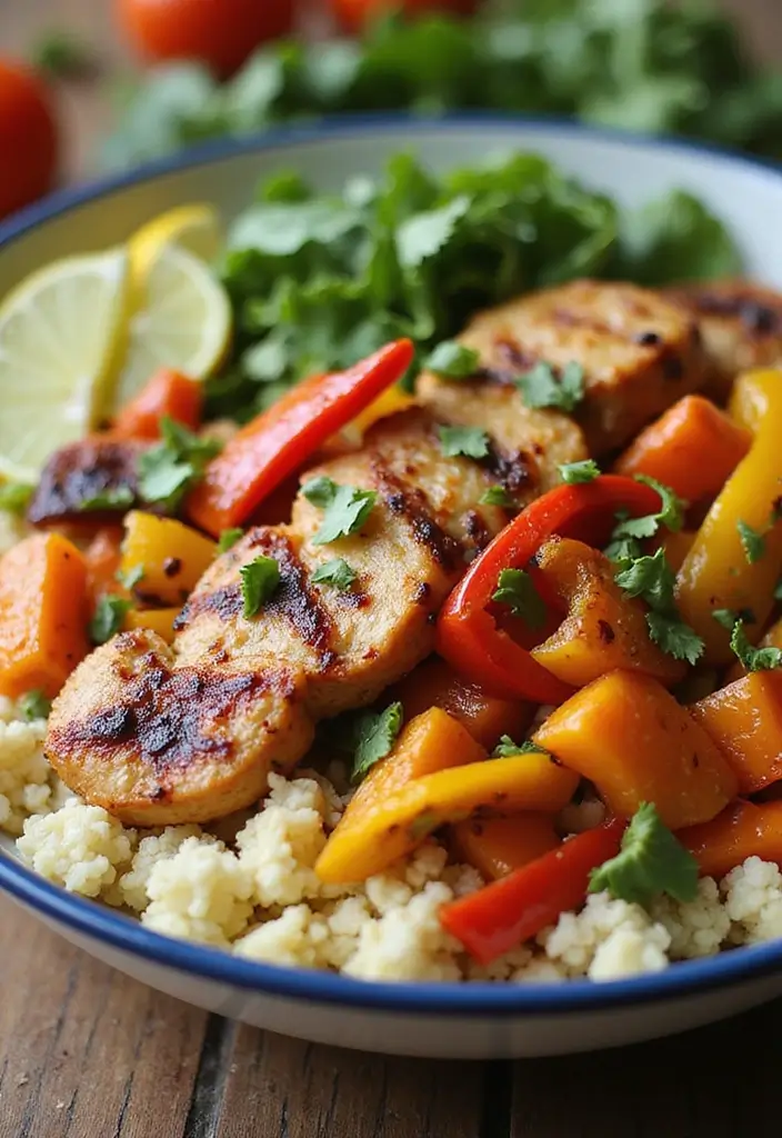 27 Keto Shredded Chicken Recipes That Are Perfect for Meal Prep 12 27 Keto Shredded Chicken Recipes That Are Perfect for Meal Prep - 11. Chicken Fajita Bowl