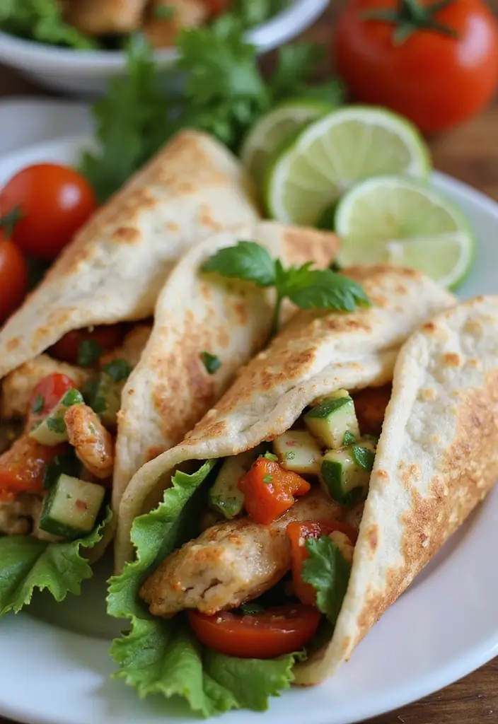 27 Keto Shredded Chicken Recipes That Are Perfect for Meal Prep 16 27 Keto Shredded Chicken Recipes That Are Perfect for Meal Prep - 15. Mediterranean Chicken Wraps
