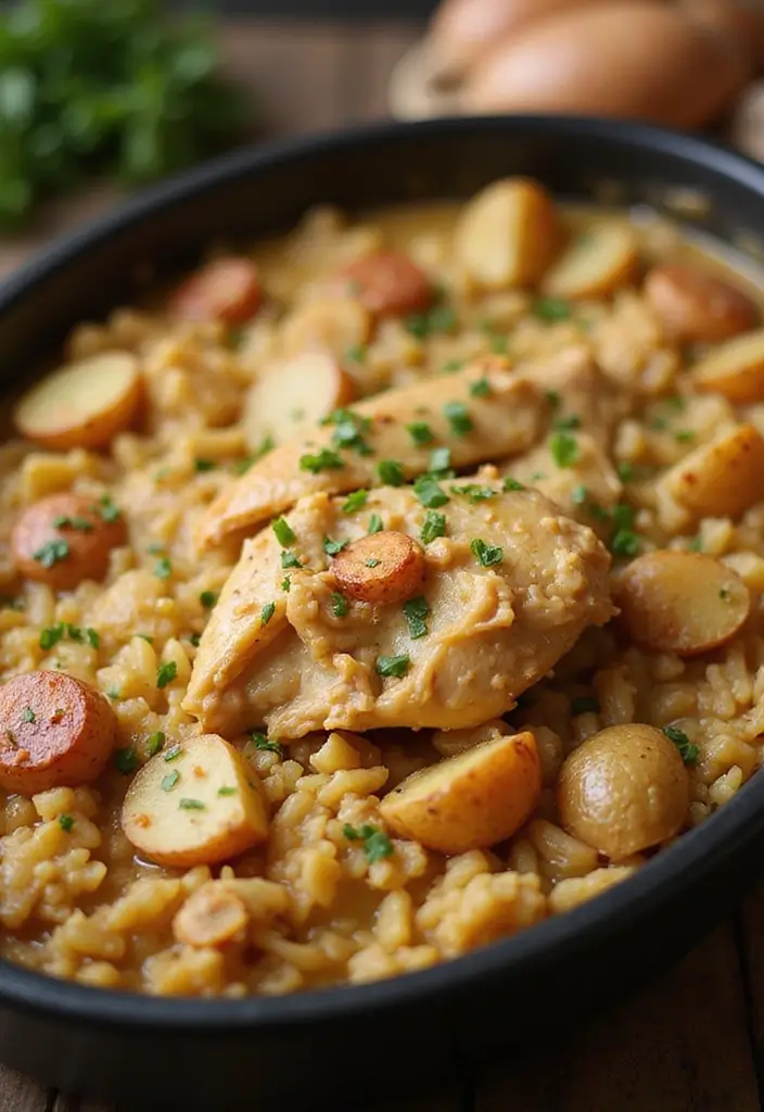 27 Loaded Chicken and Potato Casserole Recipes That Are Cheesy Comfort 24 27 Loaded Chicken and Potato Casserole Recipes That Are Cheesy Comfort - 23. Chicken and Potato Casserole with Rice