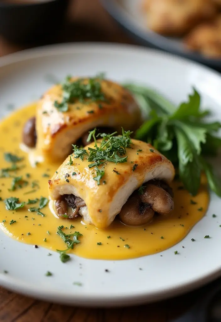 27 Mushroom Stuffed Chicken Breast Recipes That Feel Fancy Yet Easy - 15. Mushroom-Stuffed Chicken with Creamy Mustard Sauce
