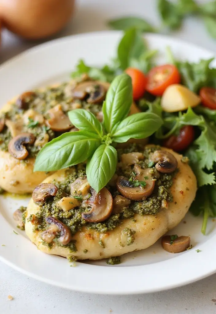 27 Mushroom Stuffed Chicken Breast Recipes That Feel Fancy Yet Easy - 9. Pesto Mushroom Stuffed Chicken