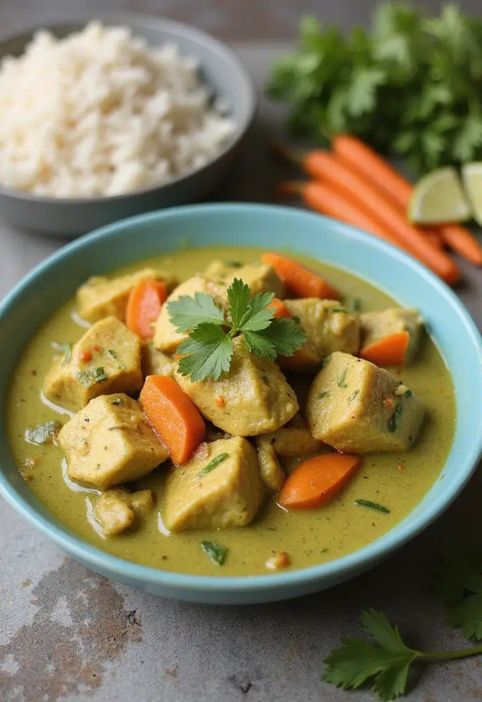 27 Thai Green Curry Chicken Recipes That Are Bold & Delicious - 13. Thai Green Curry Chicken with Carrots