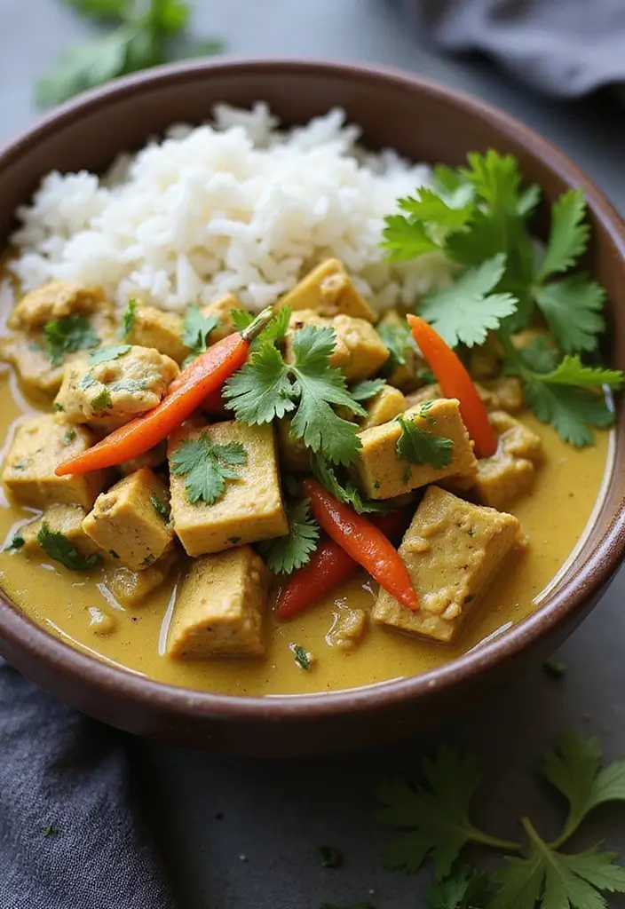 27 Thai Green Curry Chicken Recipes That Are Bold & Delicious - 22. Thai Green Curry Chicken with Tofu