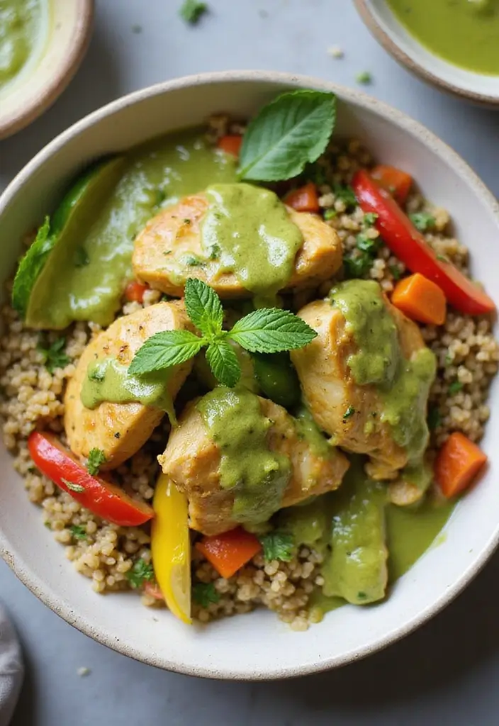 27 Thai Green Curry Chicken Recipes That Are Bold & Delicious - 6. Thai Green Curry Chicken and Quinoa
