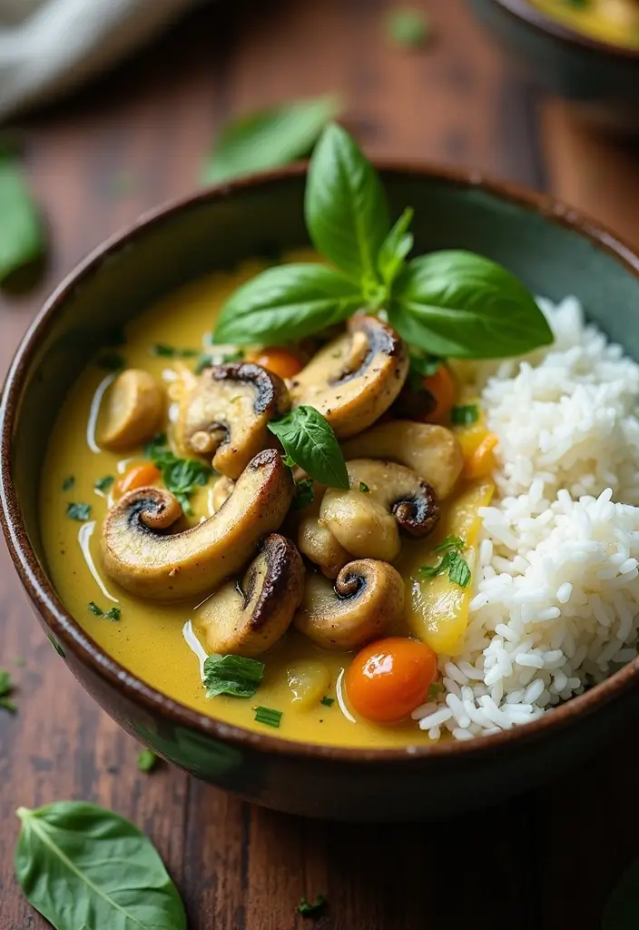27 Thai Green Curry Chicken Recipes That Are Bold & Delicious - 8. Thai Green Curry Chicken with Mushrooms