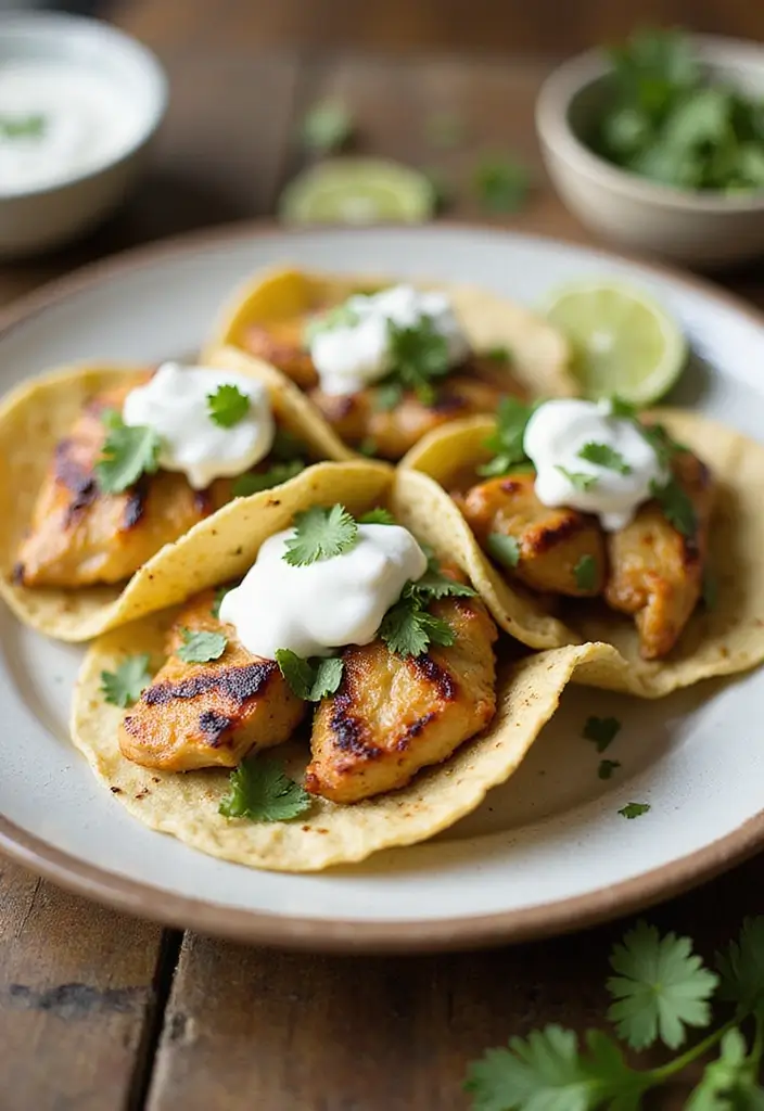 28 Cilantro Lime Chicken Tacos Recipes That Are Fresh & Zesty 16 28 Cilantro Lime Chicken Tacos Recipes That Are Fresh & Zesty - 15. Grilled Cilantro Lime Chicken Tacos with Sour Cream