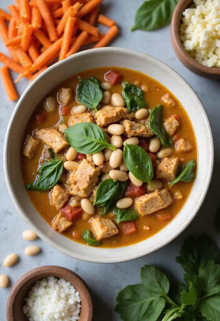 28 Creamy & Filling White Bean Chicken Chili Recipes 3 28 Creamy & Filling White Bean Chicken Chili Recipes - 2. White Bean Chicken Chili with Spinach