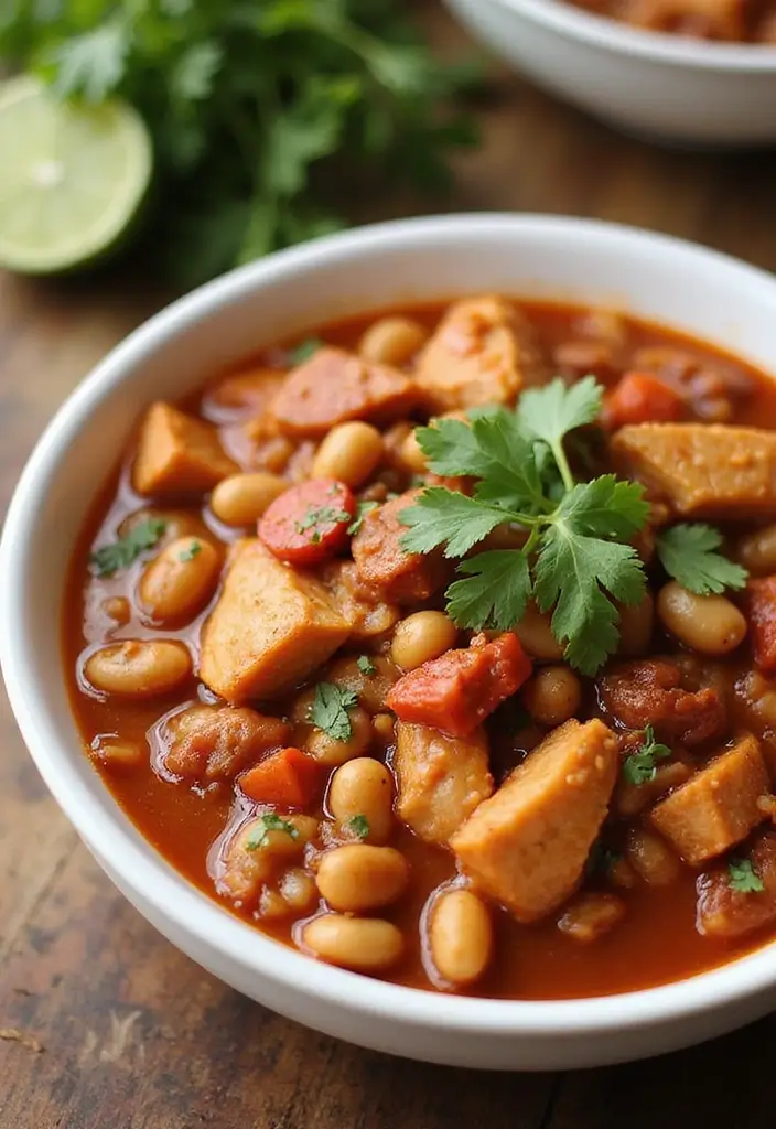 28 Creamy & Filling White Bean Chicken Chili Recipes 23 28 Creamy & Filling White Bean Chicken Chili Recipes - 22. White Bean Chicken Chili with Chorizo