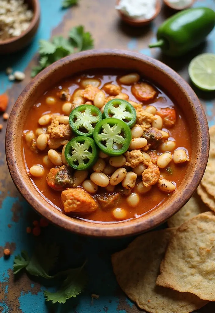 28 Creamy & Filling White Bean Chicken Chili Recipes 5 28 Creamy & Filling White Bean Chicken Chili Recipes - 4. Spicy White Bean Chicken Chili