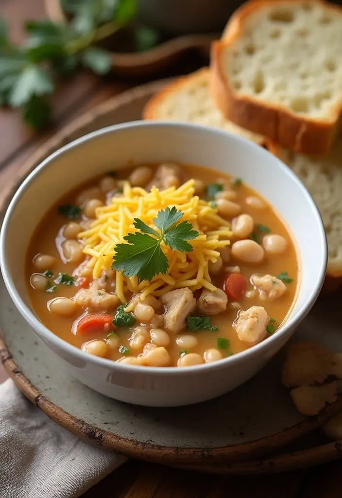 28 Creamy & Filling White Bean Chicken Chili Recipes 6 28 Creamy & Filling White Bean Chicken Chili Recipes - 5. Creamy Garlic White Bean Chicken Chili