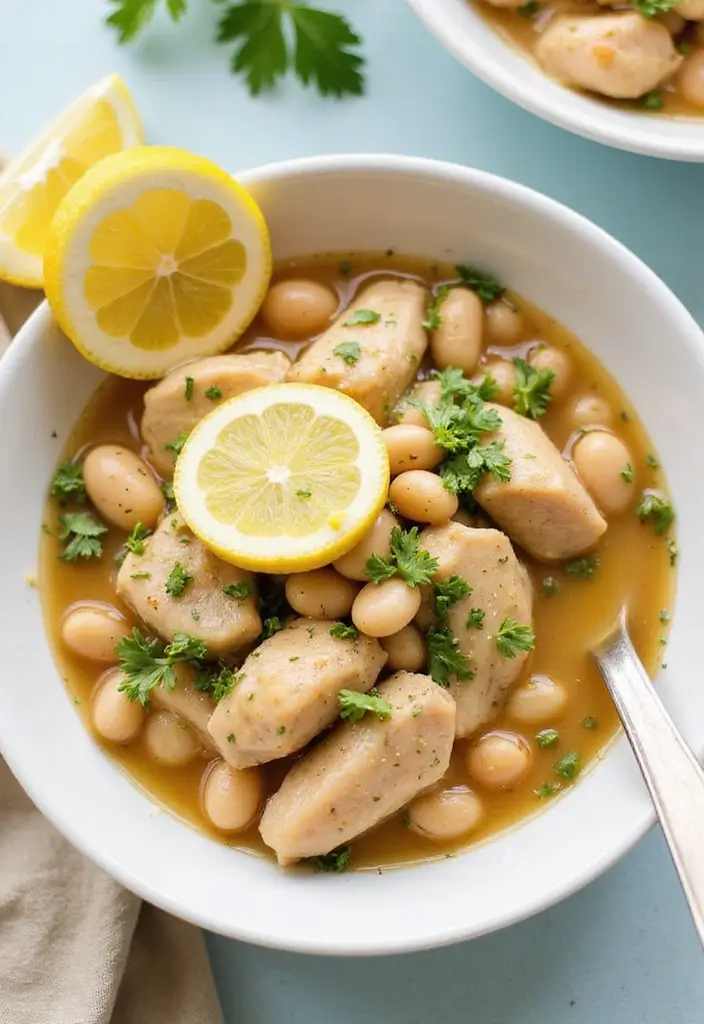 28 Creamy & Filling White Bean Chicken Chili Recipes 7 28 Creamy & Filling White Bean Chicken Chili Recipes - 6. Lemon Herb White Bean Chicken Chili