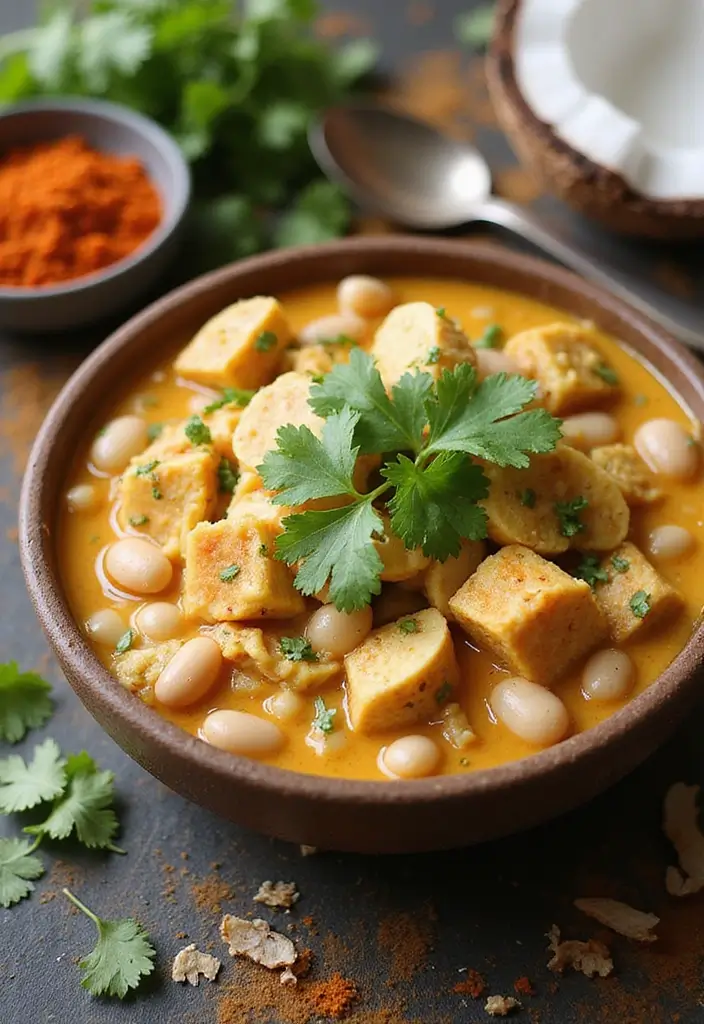 28 Creamy & Filling White Bean Chicken Chili Recipes 9 28 Creamy & Filling White Bean Chicken Chili Recipes - 8. Coconut Curry White Bean Chicken Chili