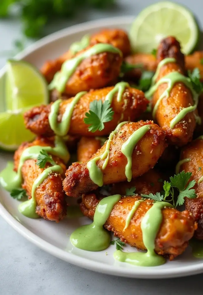 28 Garlic Parmesan Chicken Wings Recipes That Are Crispy & Bold - 13. Garlic Parmesan Wings with Cilantro Lime Sauce