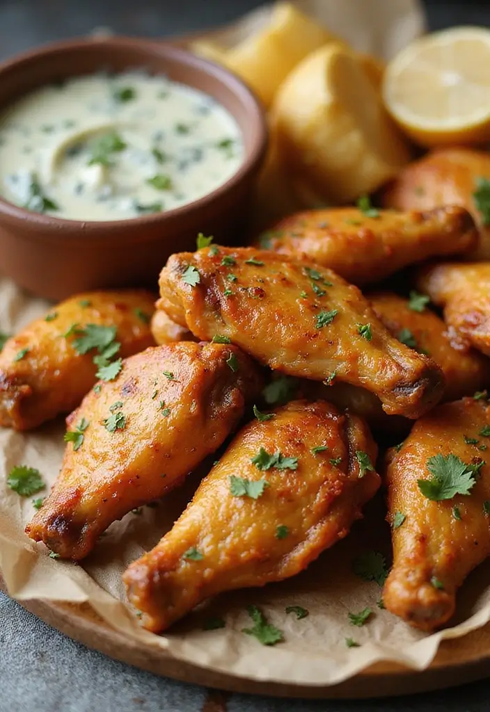 28 Garlic Parmesan Chicken Wings Recipes That Are Crispy & Bold - 14. Garlic Parmesan Wings with Cheesy Spinach Dip