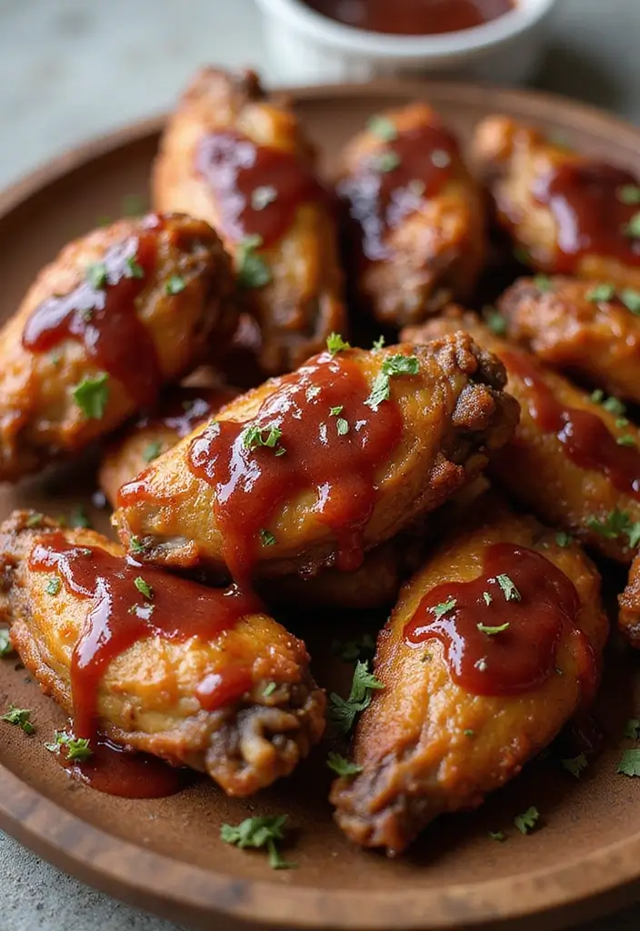 28 Garlic Parmesan Chicken Wings Recipes That Are Crispy & Bold - 18. Garlic Parmesan Wings with a Cherry BBQ Glaze