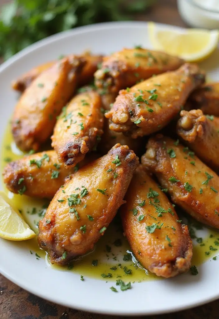 28 Garlic Parmesan Chicken Wings Recipes That Are Crispy & Bold - 26. Garlic Parmesan Wings with Herb Infused Oil