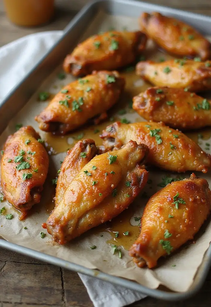 28 Garlic Parmesan Chicken Wings Recipes That Are Crispy & Bold - 3. Baked Garlic Parmesan Wings with Honey