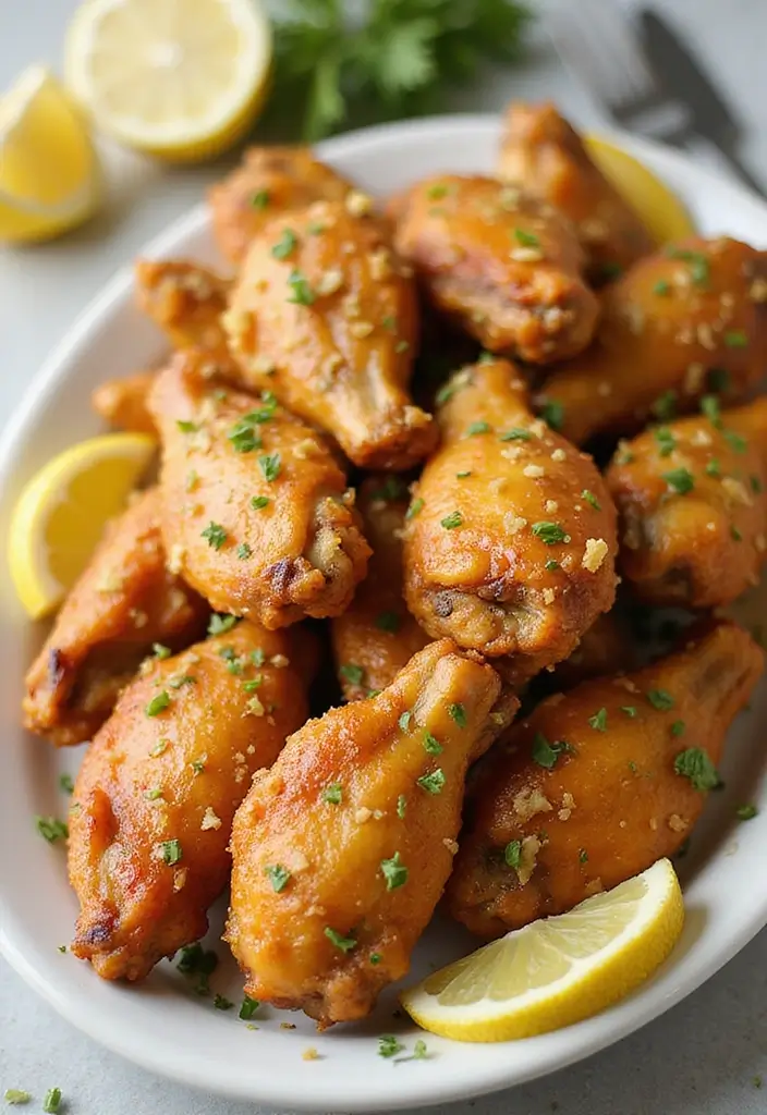 28 Garlic Parmesan Chicken Wings Recipes That Are Crispy & Bold - 5. Garlic Parmesan Wings with Lemon Zest