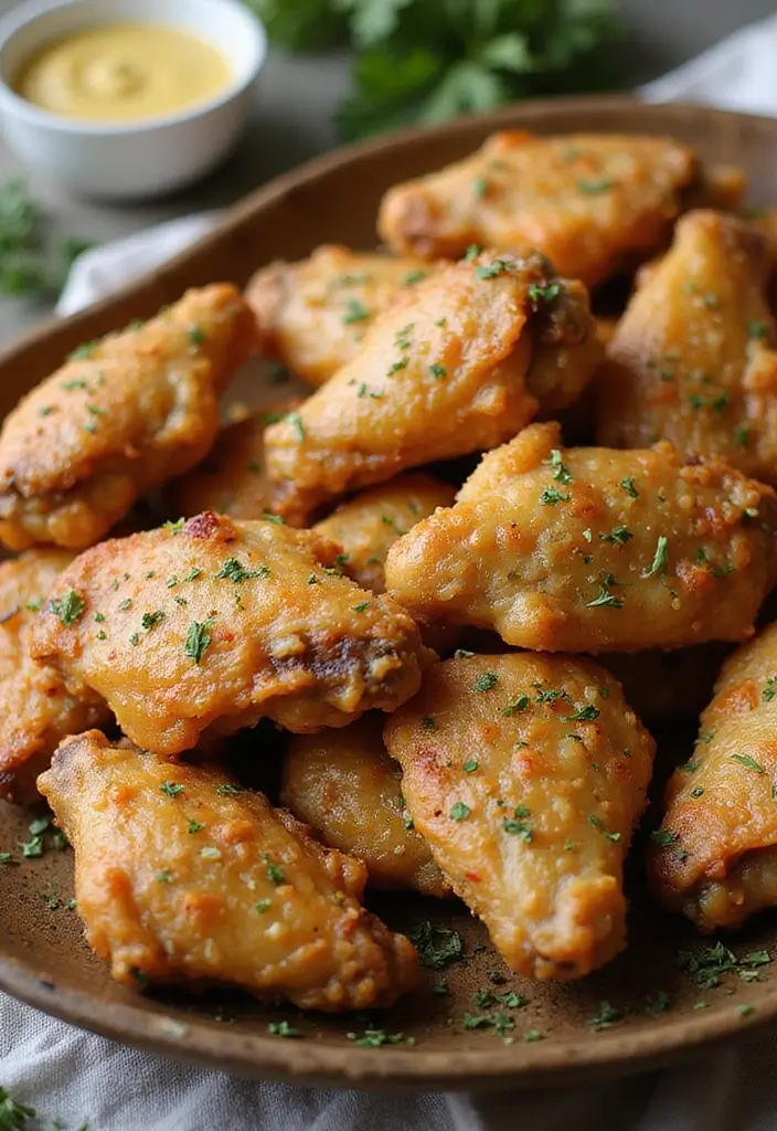28 Garlic Parmesan Chicken Wings Recipes That Are Crispy & Bold - 6. Garlic Parmesan Wings with a Twist of Dijon