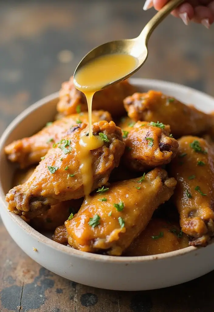 28 Garlic Parmesan Chicken Wings Recipes That Are Crispy & Bold - 8. Garlic Parmesan Wings with Honey Butter Sauce