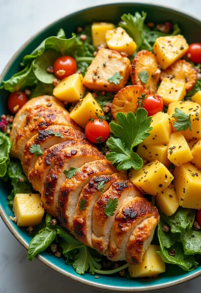 28 Hot Honey Chicken Salad Recipes That Are Sweet with a Kick - 11. Tropical Hot Honey Chicken Salad