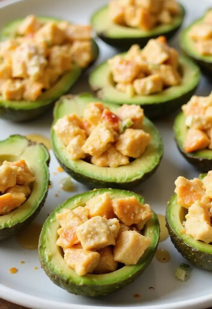 28 Hot Honey Chicken Salad Recipes That Are Sweet with a Kick - 15. Hot Honey Chicken Salad Stuffed Avocados