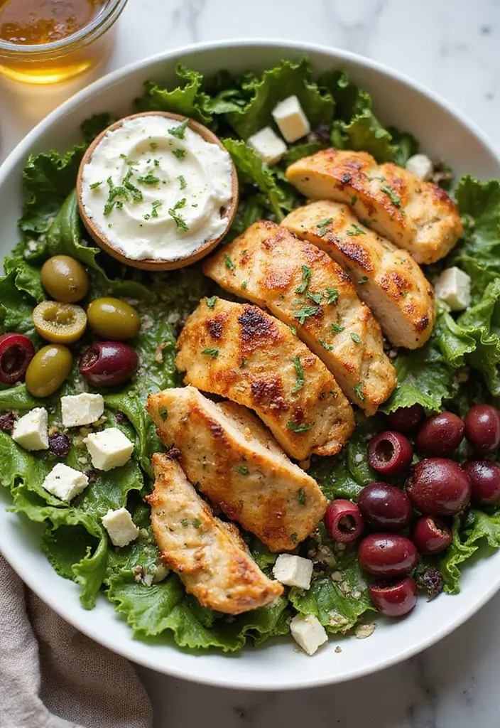 28 Hot Honey Chicken Salad Recipes That Are Sweet with a Kick - 6. Mediterranean Hot Honey Chicken Salad