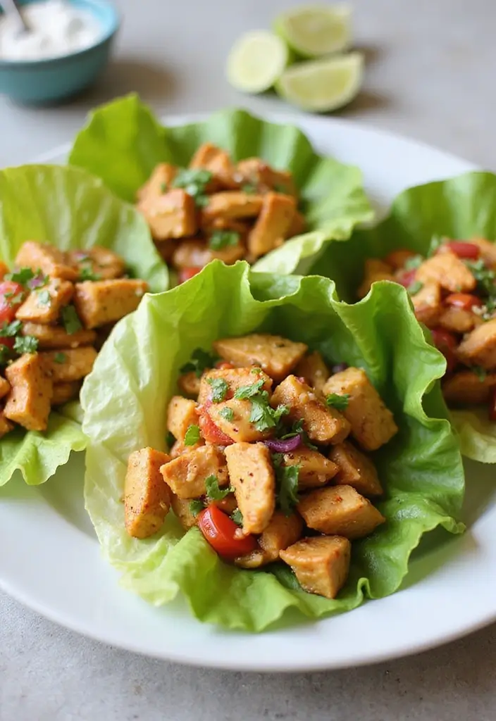 28 Hot Honey Chicken Salad Recipes That Are Sweet with a Kick - 7. Hot Honey Chicken Salad Lettuce Wraps