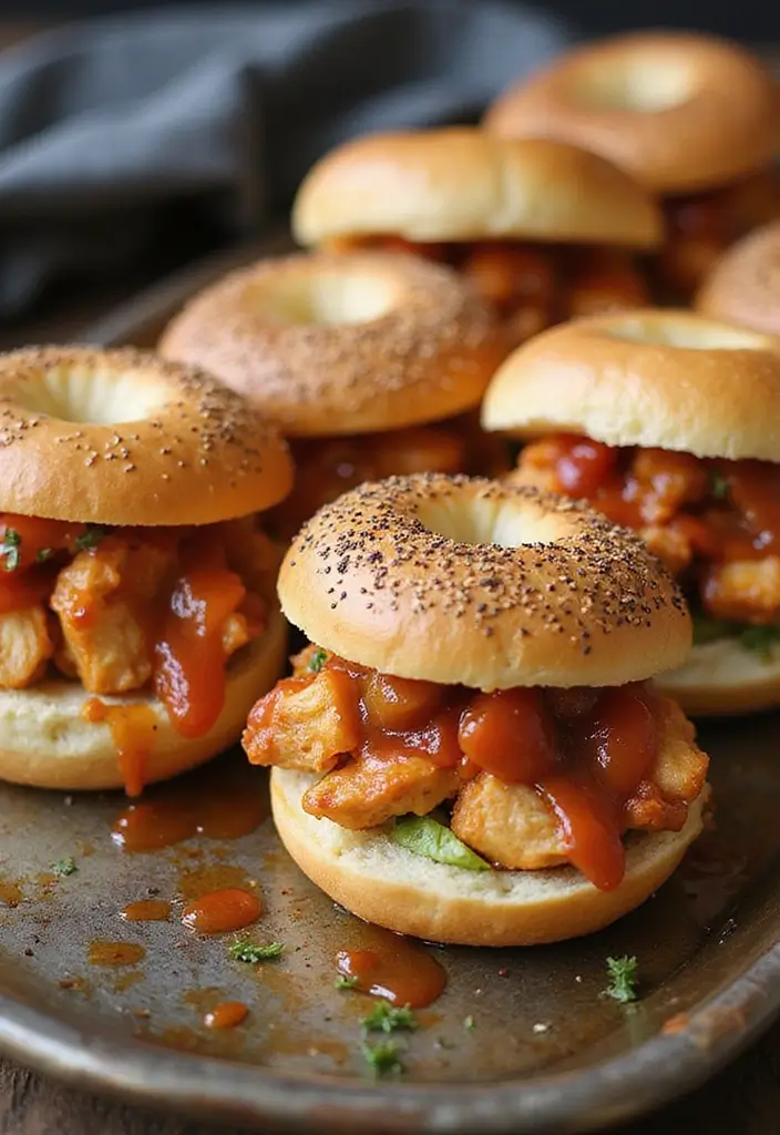 29 BBQ Chicken in Oven Recipes That Feel Like Outdoor Grilling 29 29 BBQ Chicken in Oven Recipes That Feel Like Outdoor Grilling - 28. BBQ Chicken Bagel Sandwiches