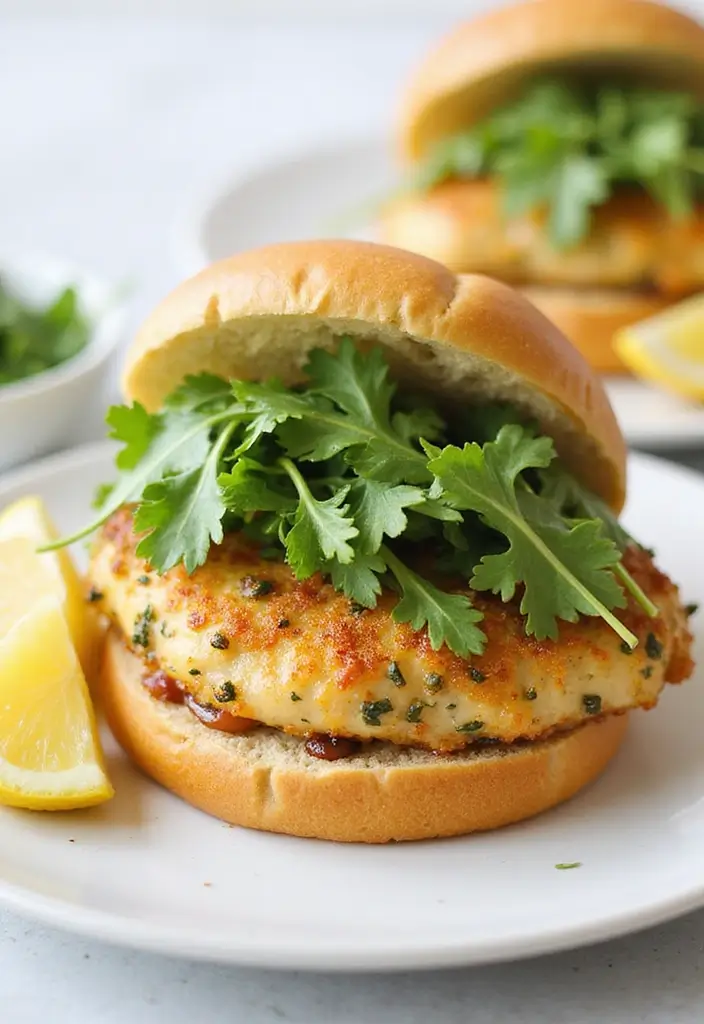 29 Baked Chicken Sandwich Recipes That Are Crispy & Filling - 1. Crispy Baked Lemon Herb Chicken Sandwich