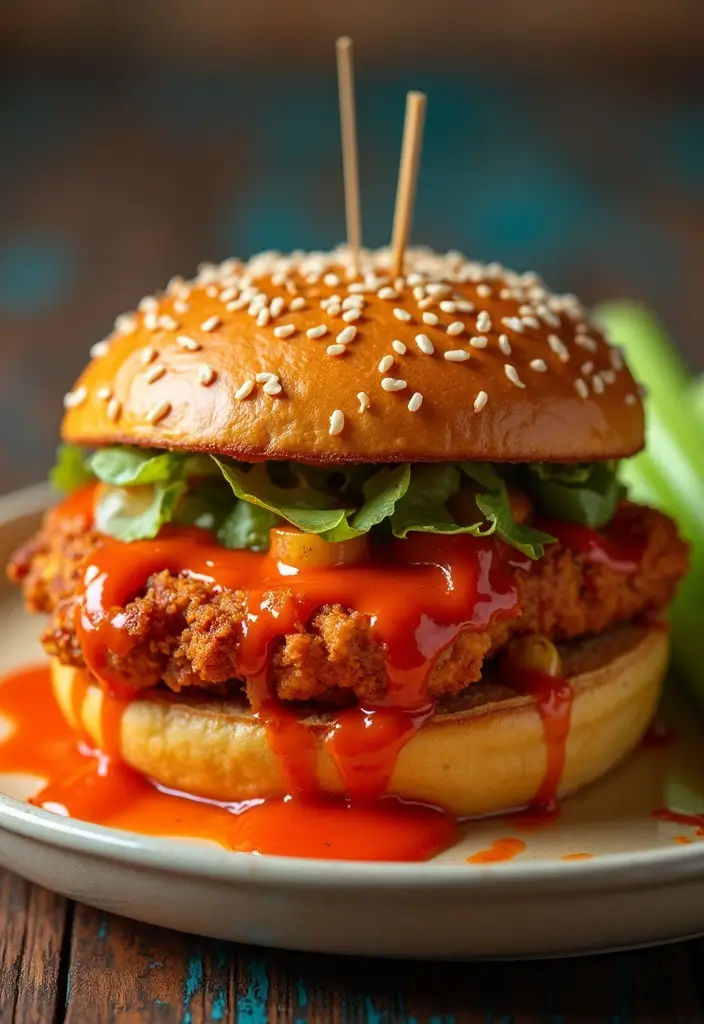 29 Baked Chicken Sandwich Recipes That Are Crispy & Filling - 10. Buffalo Baked Chicken Sandwich