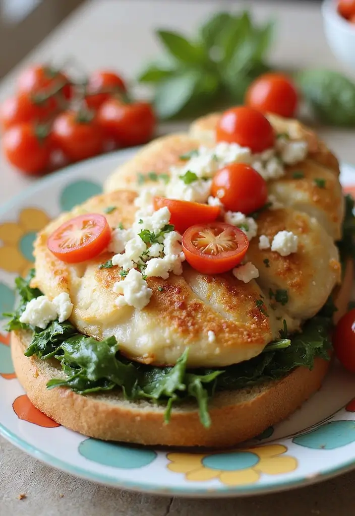 29 Baked Chicken Sandwich Recipes That Are Crispy & Filling - 22. Spinach and Feta Baked Chicken Sandwich