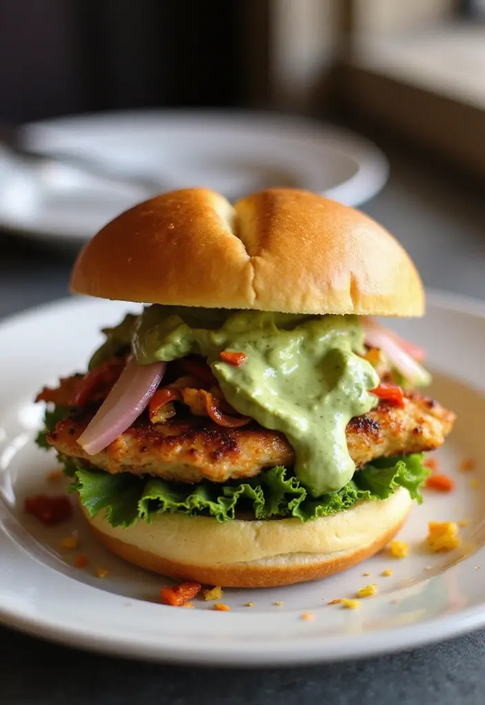 29 Baked Chicken Sandwich Recipes That Are Crispy & Filling - 29. Baked Chicken Sandwich with Avocado aioli